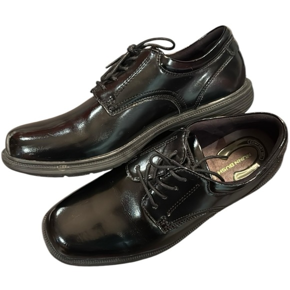 Nunn Bush Kore Comfort Gel Patent Leather Oxford Shoe 11M Black Slip Resistant - Picture 1 of 14